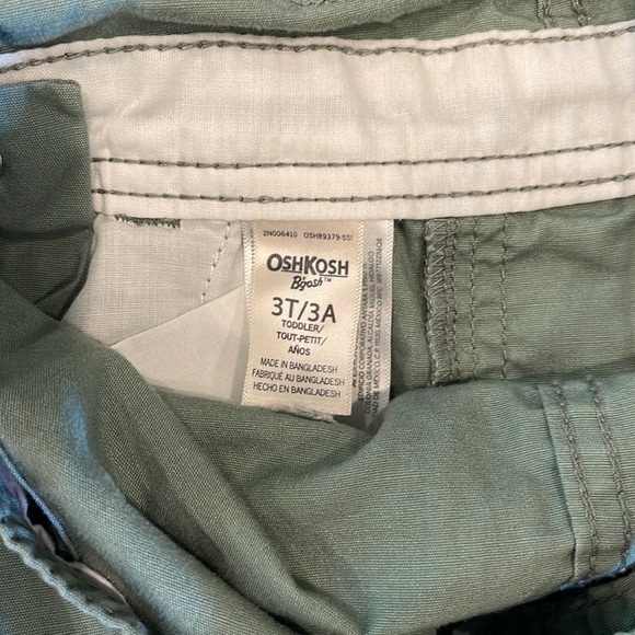 Osh Kosh light olive green  rolled cuffed overalls 3T with pockets front & back - Picture 4 of 7